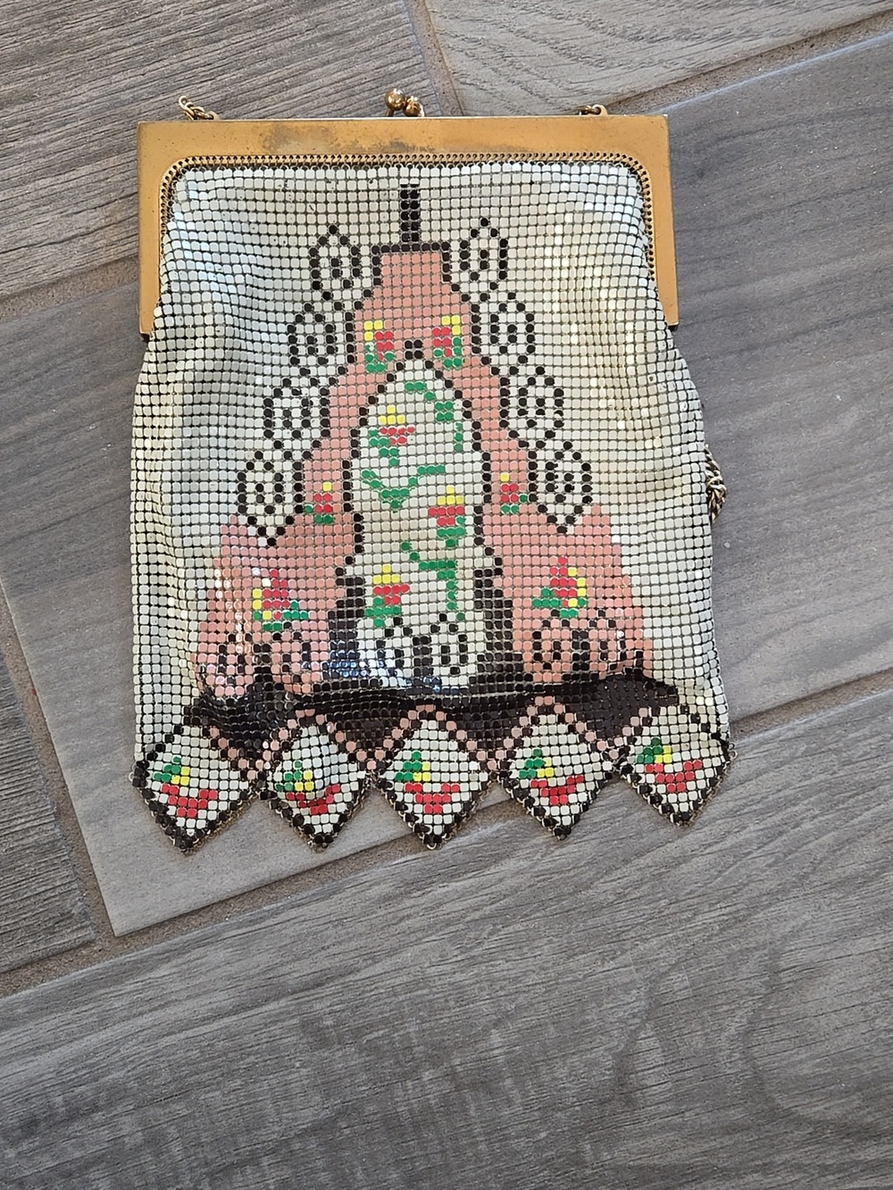 Vintage Whiting Davis Mesh Bag 1920s Art Deco - Picture 4 of 7